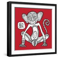 Chinese Zodiac. Animal Astrological Sign. Monkey.-Katyau-Framed Art Print