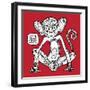 Chinese Zodiac. Animal Astrological Sign. Monkey.-Katyau-Framed Art Print