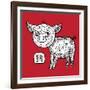 Chinese Zodiac. Animal Astrological Sign. Pig.-Katyau-Framed Art Print