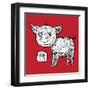 Chinese Zodiac. Animal Astrological Sign. Pig.-Katyau-Framed Art Print