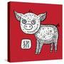 Chinese Zodiac. Animal Astrological Sign. Pig.-Katyau-Stretched Canvas