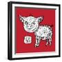 Chinese Zodiac. Animal Astrological Sign. Pig.-Katyau-Framed Art Print