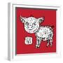 Chinese Zodiac. Animal Astrological Sign. Pig.-Katyau-Framed Art Print