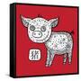 Chinese Zodiac. Animal Astrological Sign. Pig.-Katyau-Framed Stretched Canvas