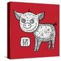 Chinese Zodiac. Animal Astrological Sign. Pig.-Katyau-Stretched Canvas