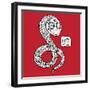 Chinese Zodiac. Animal Astrological Sign. Snake.-Katyau-Framed Art Print