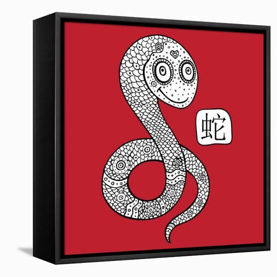 Chinese Zodiac. Animal Astrological Sign. Snake.-Katyau-Framed Stretched Canvas