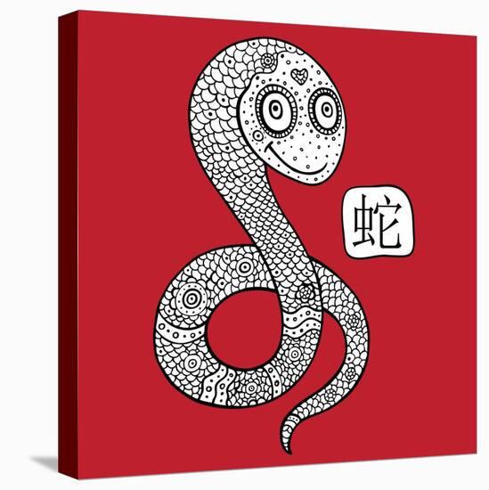 Chinese Zodiac. Animal Astrological Sign. Snake.-Katyau-Stretched Canvas