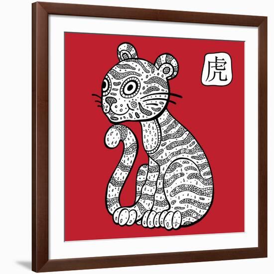 Chinese Zodiac. Animal Astrological Sign. Tiger.-Katyau-Framed Art Print