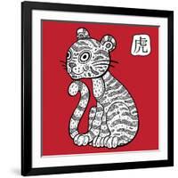 Chinese Zodiac. Animal Astrological Sign. Tiger.-Katyau-Framed Art Print