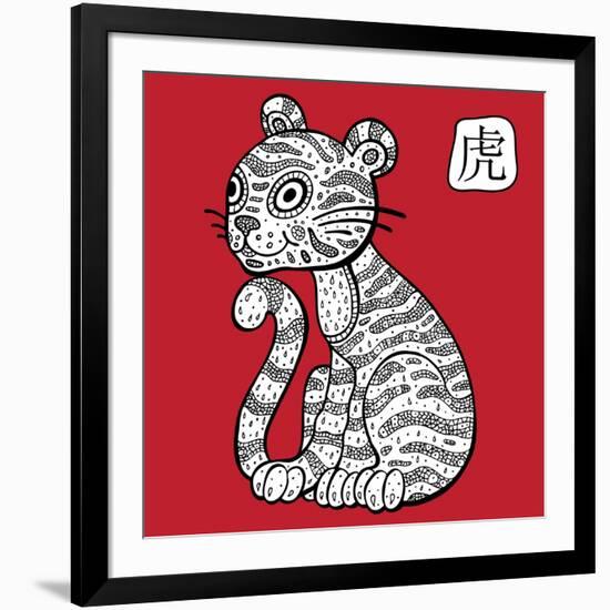 Chinese Zodiac. Animal Astrological Sign. Tiger.-Katyau-Framed Art Print