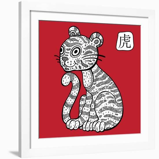 Chinese Zodiac. Animal Astrological Sign. Tiger.-Katyau-Framed Art Print