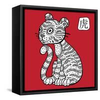 Chinese Zodiac. Animal Astrological Sign. Tiger.-Katyau-Framed Stretched Canvas