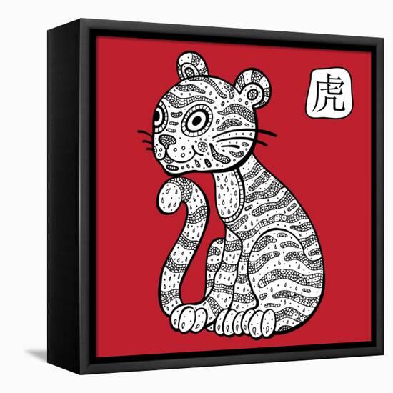 Chinese Zodiac. Animal Astrological Sign. Tiger.-Katyau-Framed Stretched Canvas