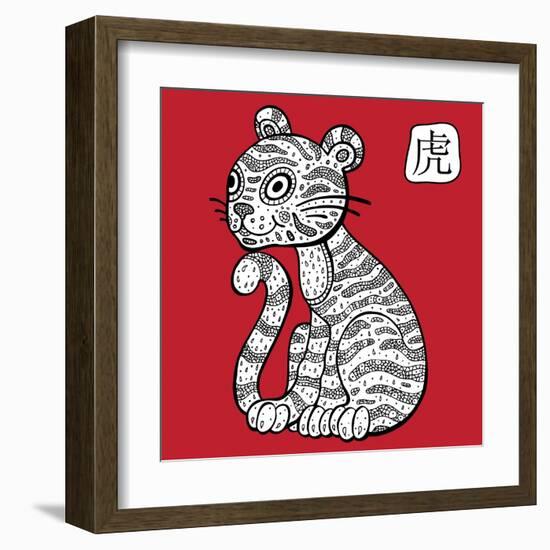 Chinese Zodiac. Animal Astrological Sign. Tiger.-Katyau-Framed Art Print