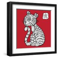 Chinese Zodiac. Animal Astrological Sign. Tiger.-Katyau-Framed Art Print