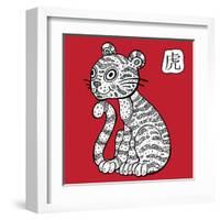 Chinese Zodiac. Animal Astrological Sign. Tiger.-Katyau-Framed Art Print