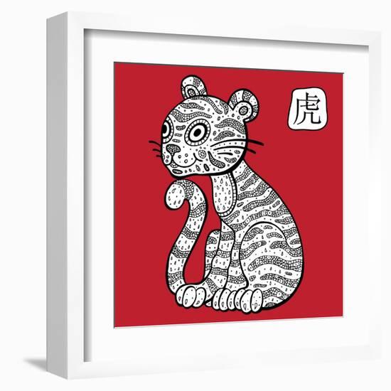 Chinese Zodiac. Animal Astrological Sign. Tiger.-Katyau-Framed Art Print