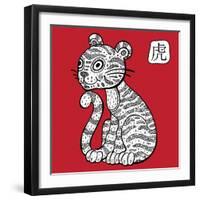 Chinese Zodiac. Animal Astrological Sign. Tiger.-Katyau-Framed Art Print