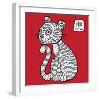 Chinese Zodiac. Animal Astrological Sign. Tiger.-Katyau-Framed Art Print