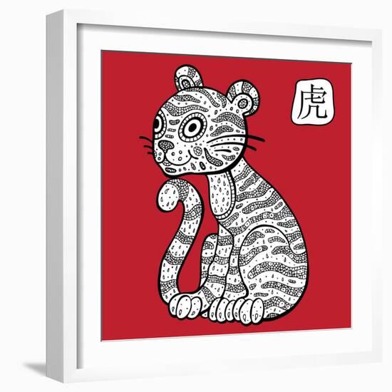 Chinese Zodiac. Animal Astrological Sign. Tiger.-Katyau-Framed Art Print