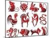 Chinese Zodiac Signs-worksart-Mounted Art Print