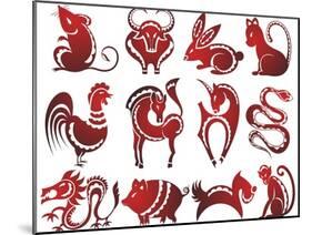 Chinese Zodiac Signs-worksart-Mounted Art Print