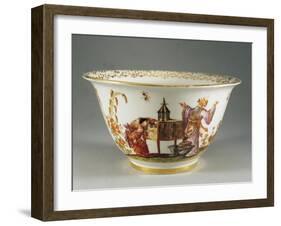 Chinoiserie Decorated Bowl, 1725, Porcelain, Meissen Manufacture, Saxony, Germany-null-Framed Giclee Print