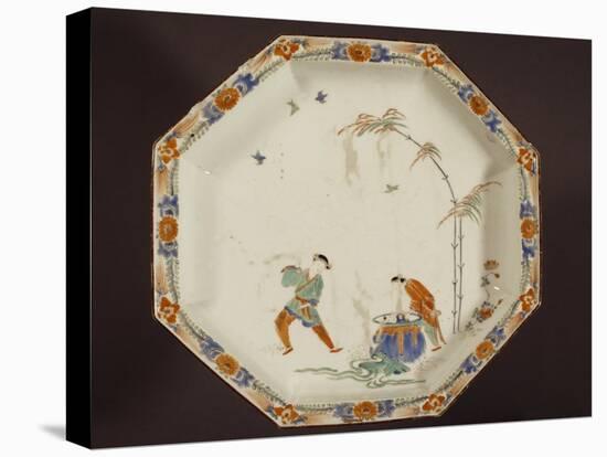 Chinoiserie Decorated Plate, Hard Porcelain Polychrome-null-Stretched Canvas