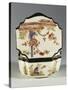 Chinoiserie Decorated Snuffbox Depicting People and Hedge Motifs, Ca 1740, China-null-Stretched Canvas