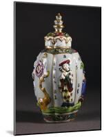 Chinoiserie Decorated Tea Caddy and Pagoda-Shaped Lid, Porcelain-null-Mounted Giclee Print