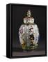 Chinoiserie Decorated Tea Caddy and Pagoda-Shaped Lid, Porcelain-null-Framed Stretched Canvas