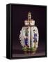Chinoiserie Decorated Tea Caddy and Pagoda-Shaped Lid, Porcelain-null-Framed Stretched Canvas