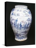 Chinoiserie Decorated Vase, 1720-1725, Maiolica Enamel, Delft Manufacture, Netherlands-null-Stretched Canvas