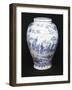 Chinoiserie Decorated Vase, 1720-1725, Maiolica Enamel, Delft Manufacture, Netherlands-null-Framed Giclee Print