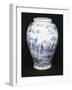 Chinoiserie Decorated Vase, 1720-1725, Maiolica Enamel, Delft Manufacture, Netherlands-null-Framed Giclee Print