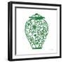 Chinoiserie III Green-Farida Zaman-Framed Art Print