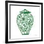 Chinoiserie III Green-Farida Zaman-Framed Art Print