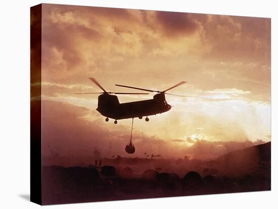 Chinook Helicopter Lifts Ammunition-null-Stretched Canvas