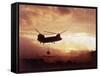 Chinook Helicopter Lifts Ammunition-null-Framed Stretched Canvas