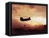 Chinook Helicopter Lifts Ammunition-null-Framed Stretched Canvas