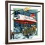 Chinook Helicopter Transporter Arrives at an Oil Rig in the North Sea-Wilf Hardy-Framed Giclee Print