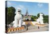 Chinthe Lion Guardians, Mandalay Hill, Myanmar (Burma), Asia-Christian Kober-Stretched Canvas