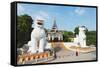 Chinthe Lion Guardians, Mandalay Hill, Myanmar (Burma), Asia-Christian Kober-Framed Stretched Canvas