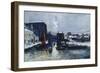 Chioggia under Snow, 1880-85-Mose Bianchi-Framed Giclee Print