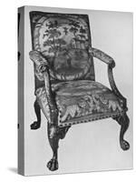 'Chippendale Mahogany Arm-Chair with Needlework Upholstery', mid 18th century, (1928)-Thomas Chippendale-Stretched Canvas