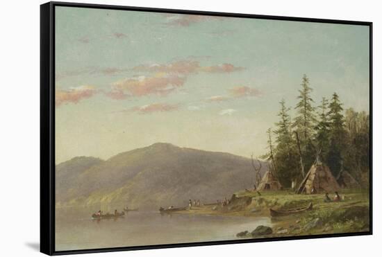 Chippewa Encampment on the Upper Mississippi, C.1845-Seth Eastman-Framed Stretched Canvas