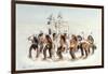 Chippewa Snowshoe Dance, C.1835-George Catlin-Framed Giclee Print