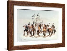 Chippewa Snowshoe Dance, C.1835-George Catlin-Framed Giclee Print