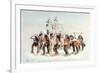 Chippewa Snowshoe Dance, C.1835-George Catlin-Framed Giclee Print